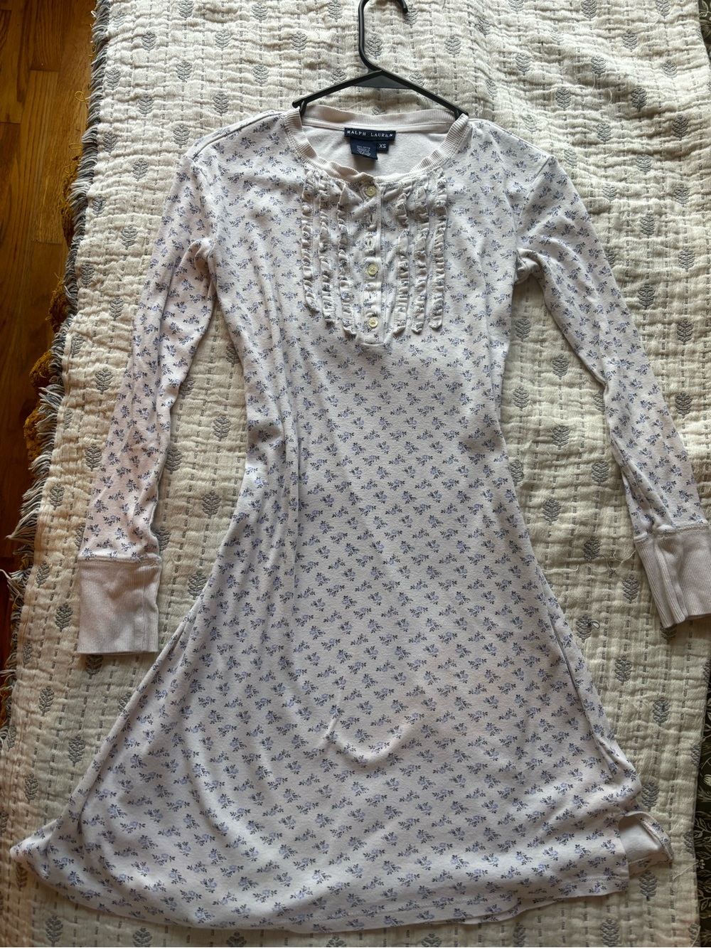 Ralph Lauren Cream Floral-Print Long Sleeve Chemise